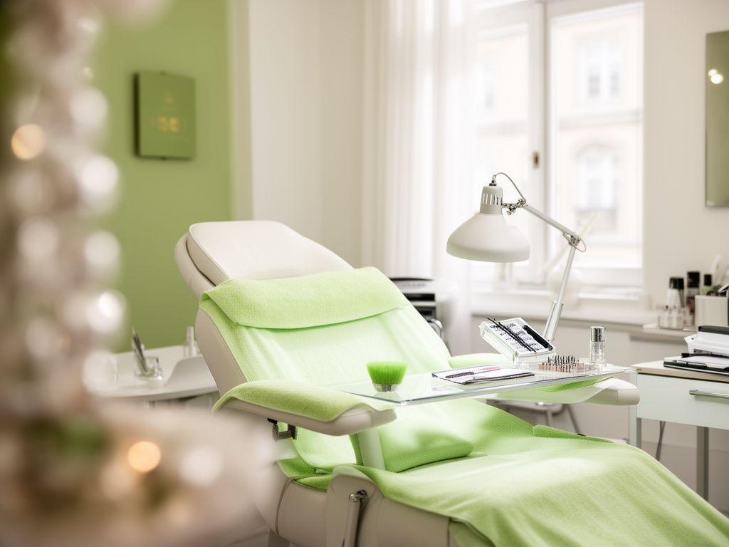 Luxuriöser Behandlungsraum in Zürich mit präziser Wimpernverlängerung und sanfter Tageslichtstimmung