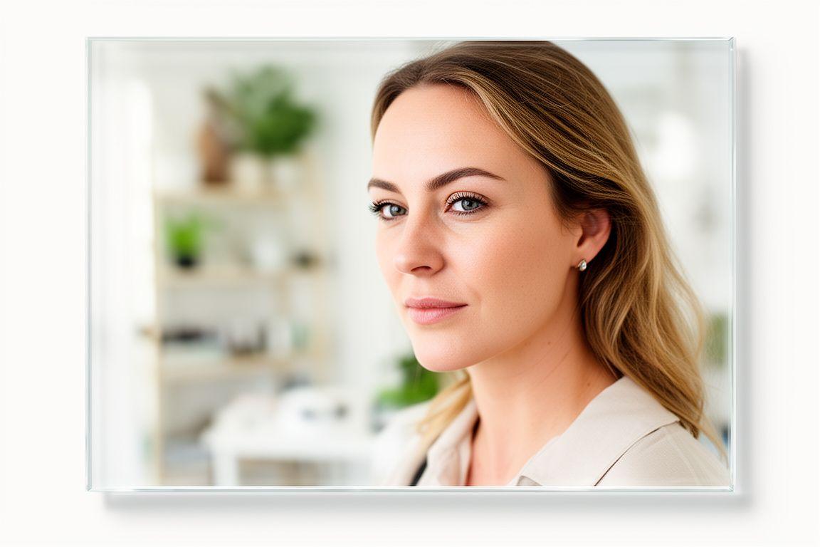 Gründerin in einem hellen Zürcher Lash-Studio mit präzisem Blick auf einen Wimperntermin