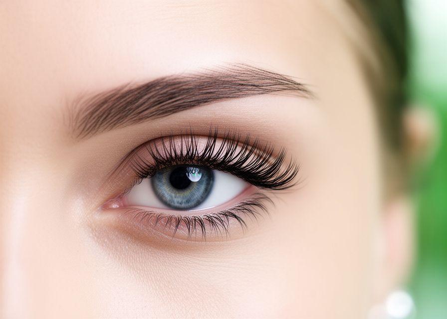 Diskretes Vorher-nachher Bild mit Hybrid-Wimpern im stilvollen Zürcher Behandlungsraum